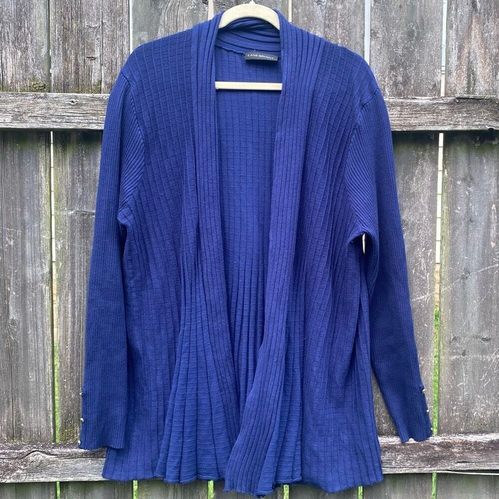 Lane Bryant Navy Ribbed Open Front‎ Cardigan | 18/20